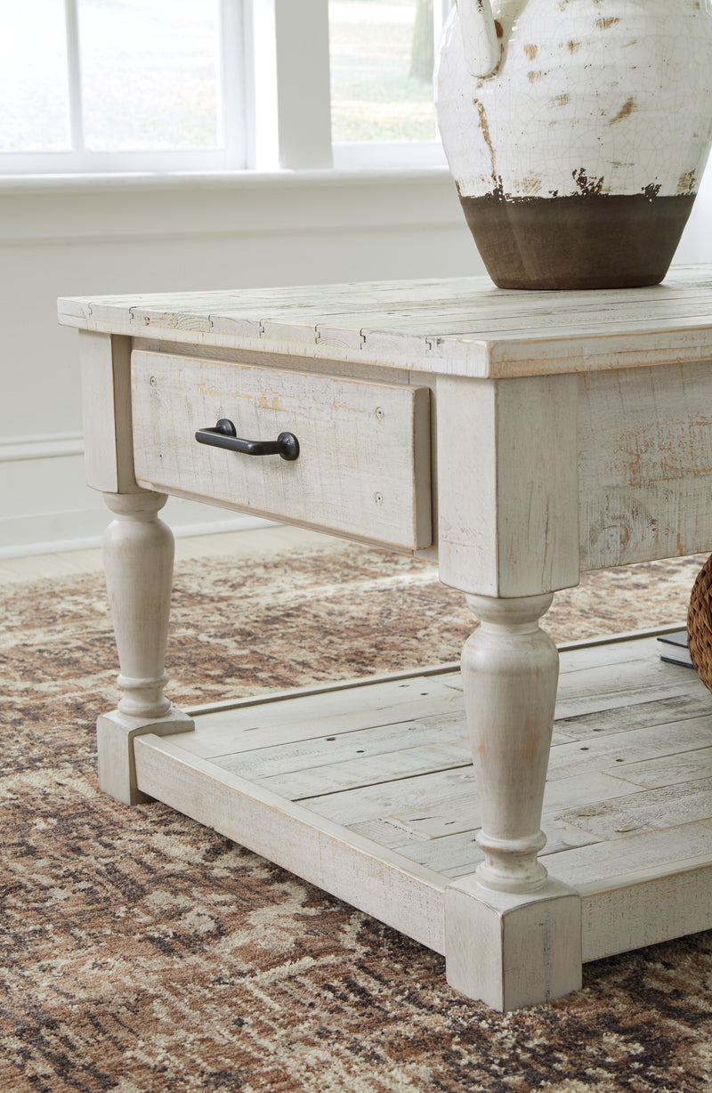 Shawnalore Whitewash Coffee Table With 1 End