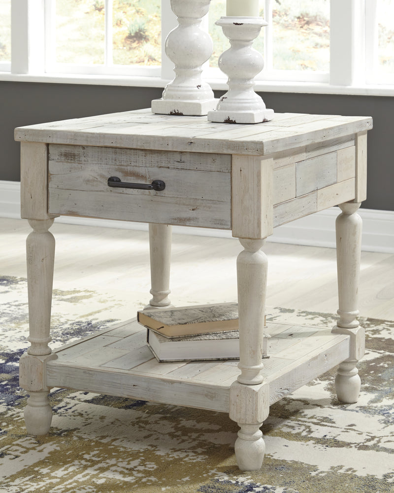 Shawnalore Whitewash Coffee Table With 1 End