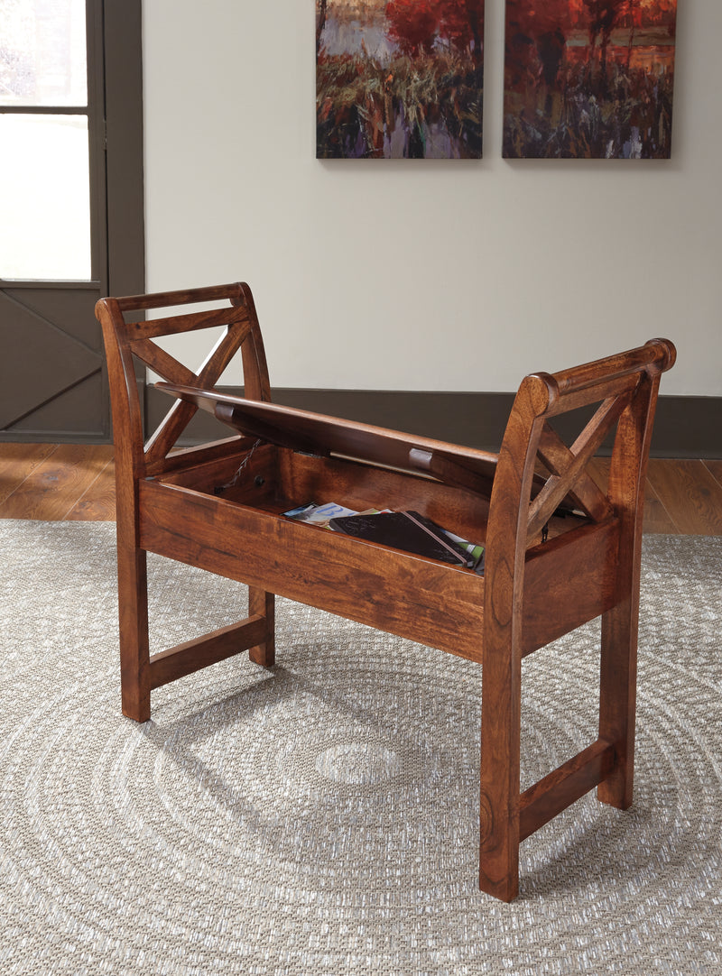 Abbonto Warm Brown Accent Bench