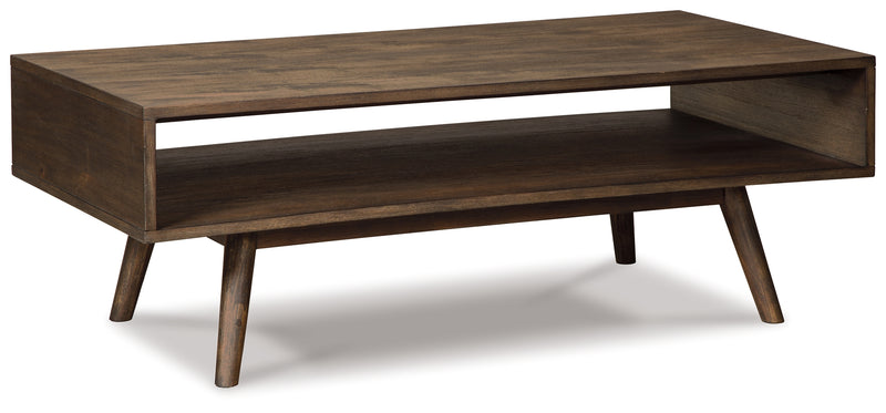 Kisper Dark Brown Coffee Table With 1 End