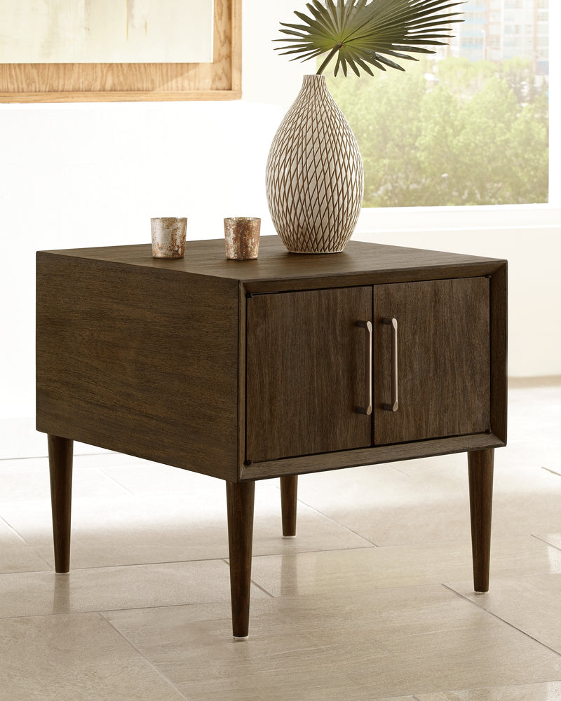 Kisper Dark Brown Coffee Table With 2 End Tables