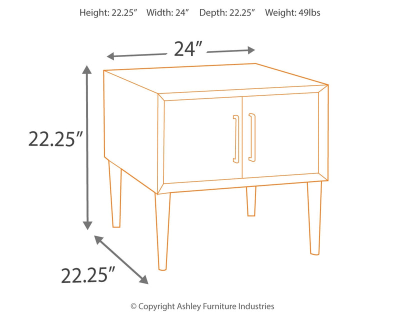 Kisper Dark Brown Coffee Table With 1 End