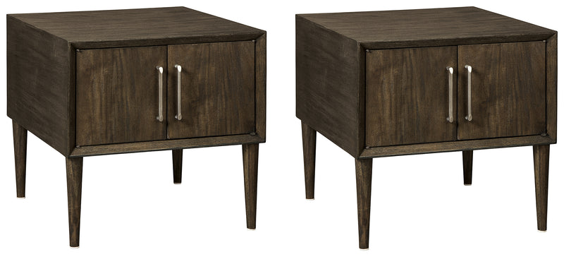 Kisper Dark Brown 2 End Tables