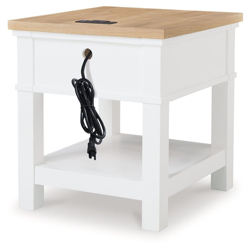 Ashbryn White/natural End Table
