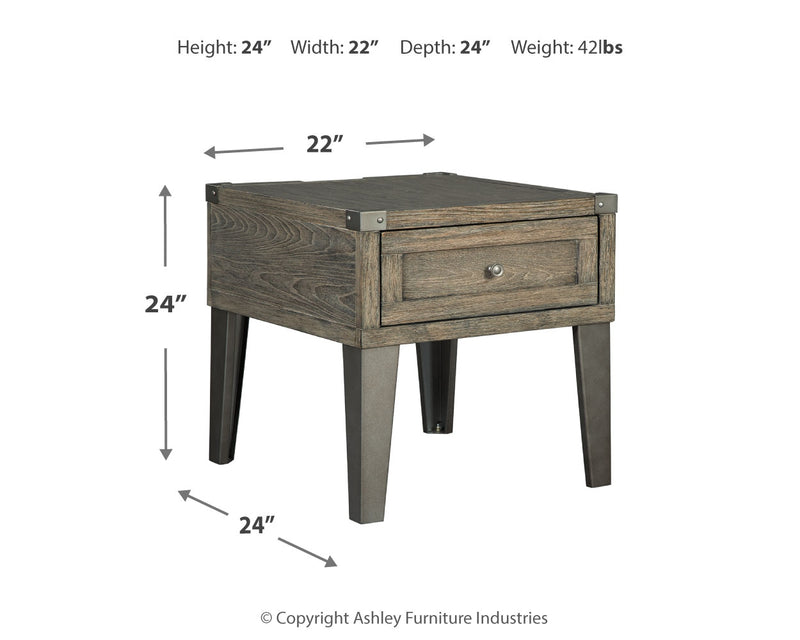 Chazney Rustic Brown 2 End Tables