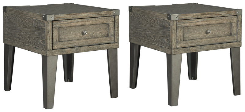 Chazney Rustic Brown 2 End Tables