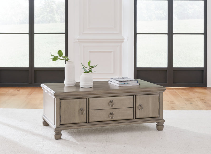 Lexorne Gray Coffee Table With 2 End Tables