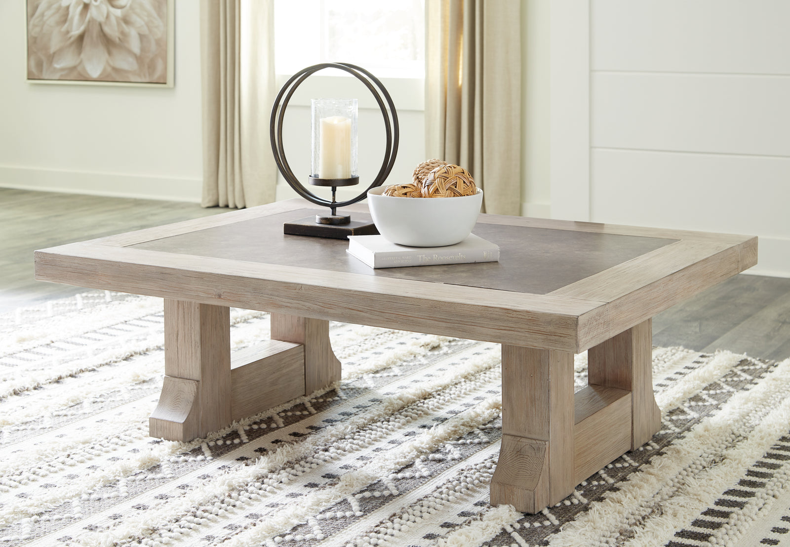 Hennington Light Brown Coffee Table With 2 End Tables