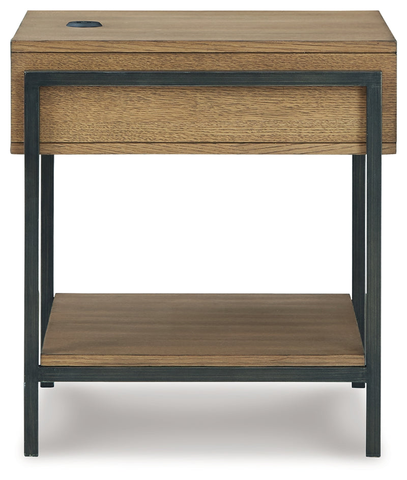 Fridley Brown Black End Table