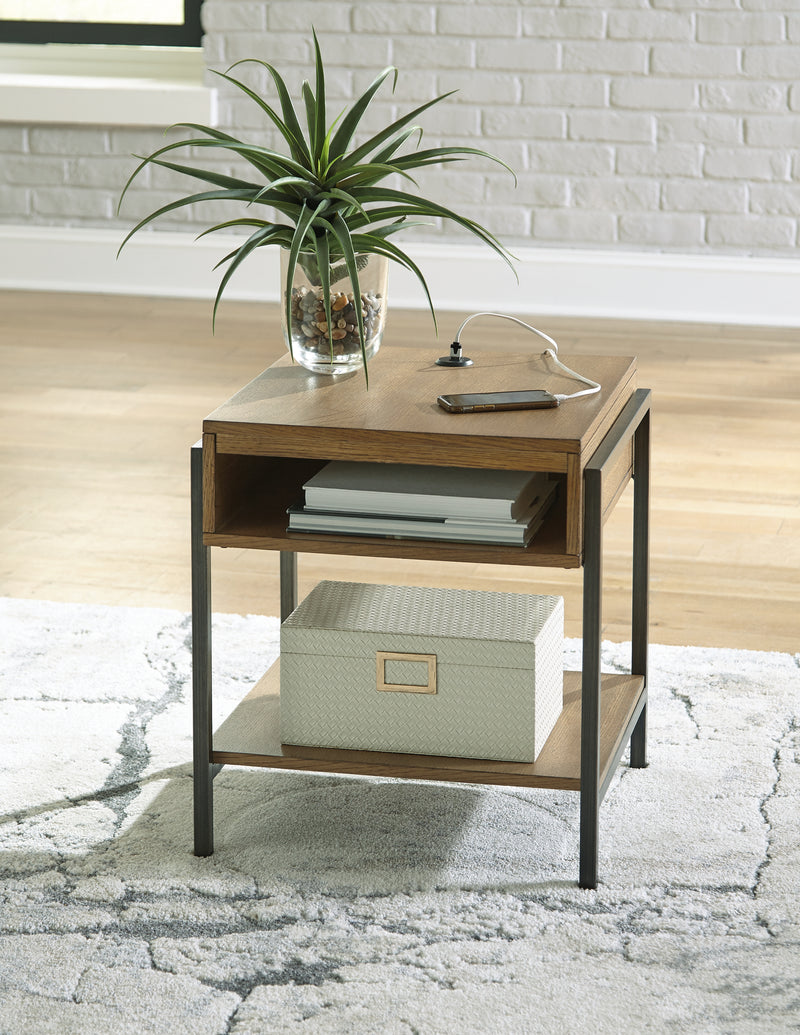 Fridley Brown Black End Table