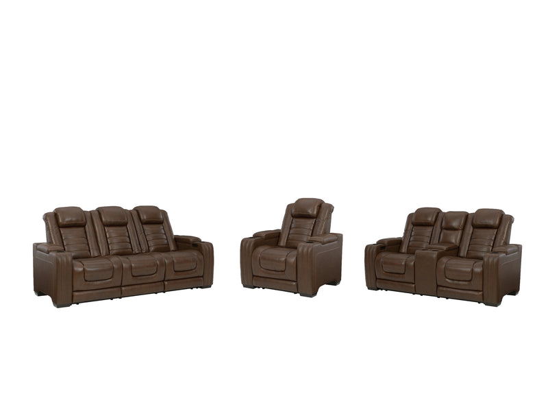 Backtrack Chocolate Sofa Loveseat And Recliner