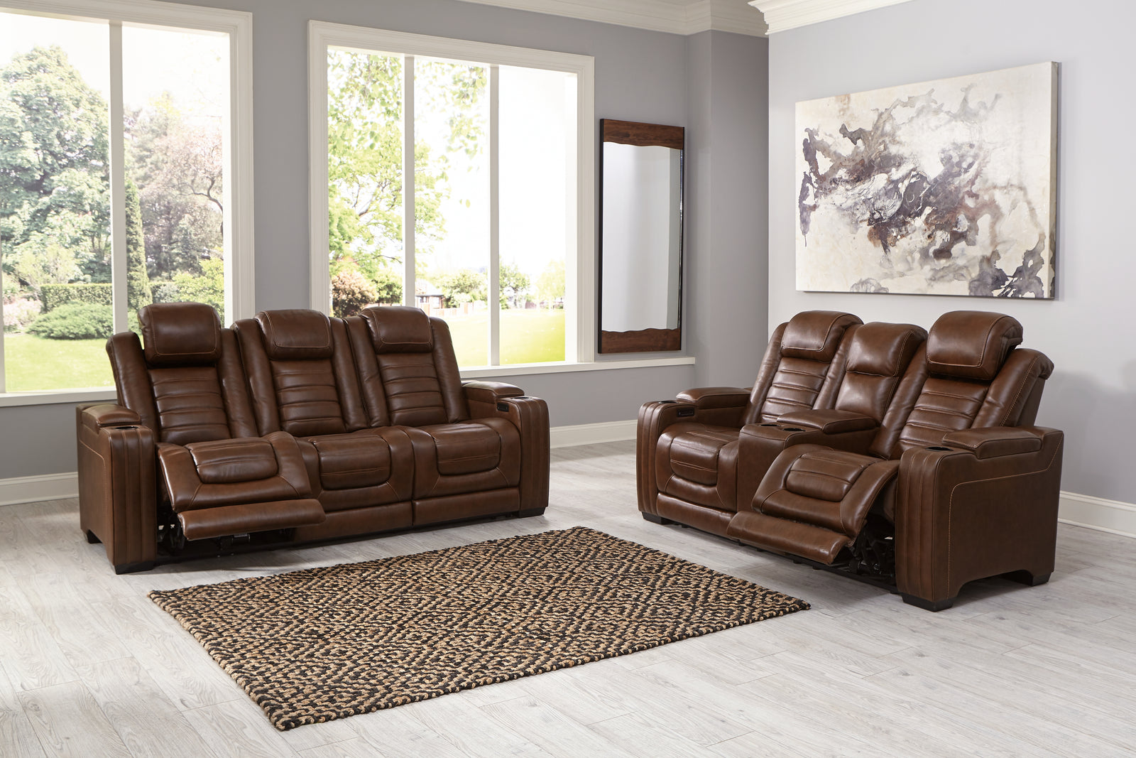 Backtrack Chocolate Sofa Loveseat And Recliner