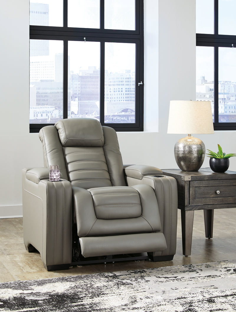 Backtrack Gray Sofa Loveseat And Recliner