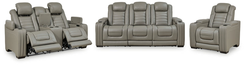 Backtrack Gray Sofa Loveseat And Recliner