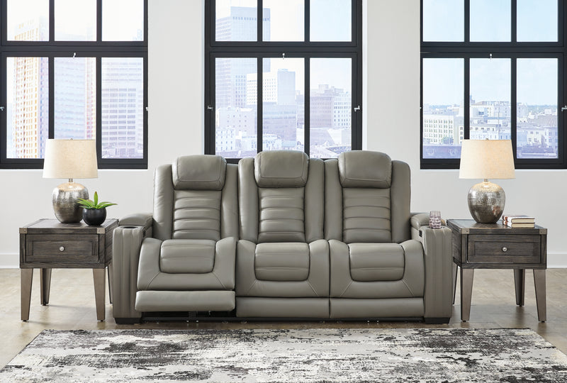 Backtrack Gray Sofa Loveseat And Recliner