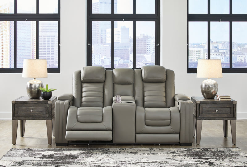 Backtrack Gray Sofa Loveseat And Recliner