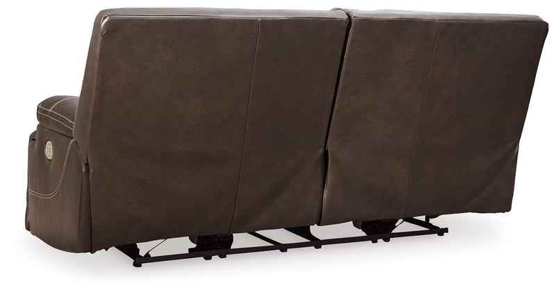 Ricmen Walnut Leather Power Reclining Sofa