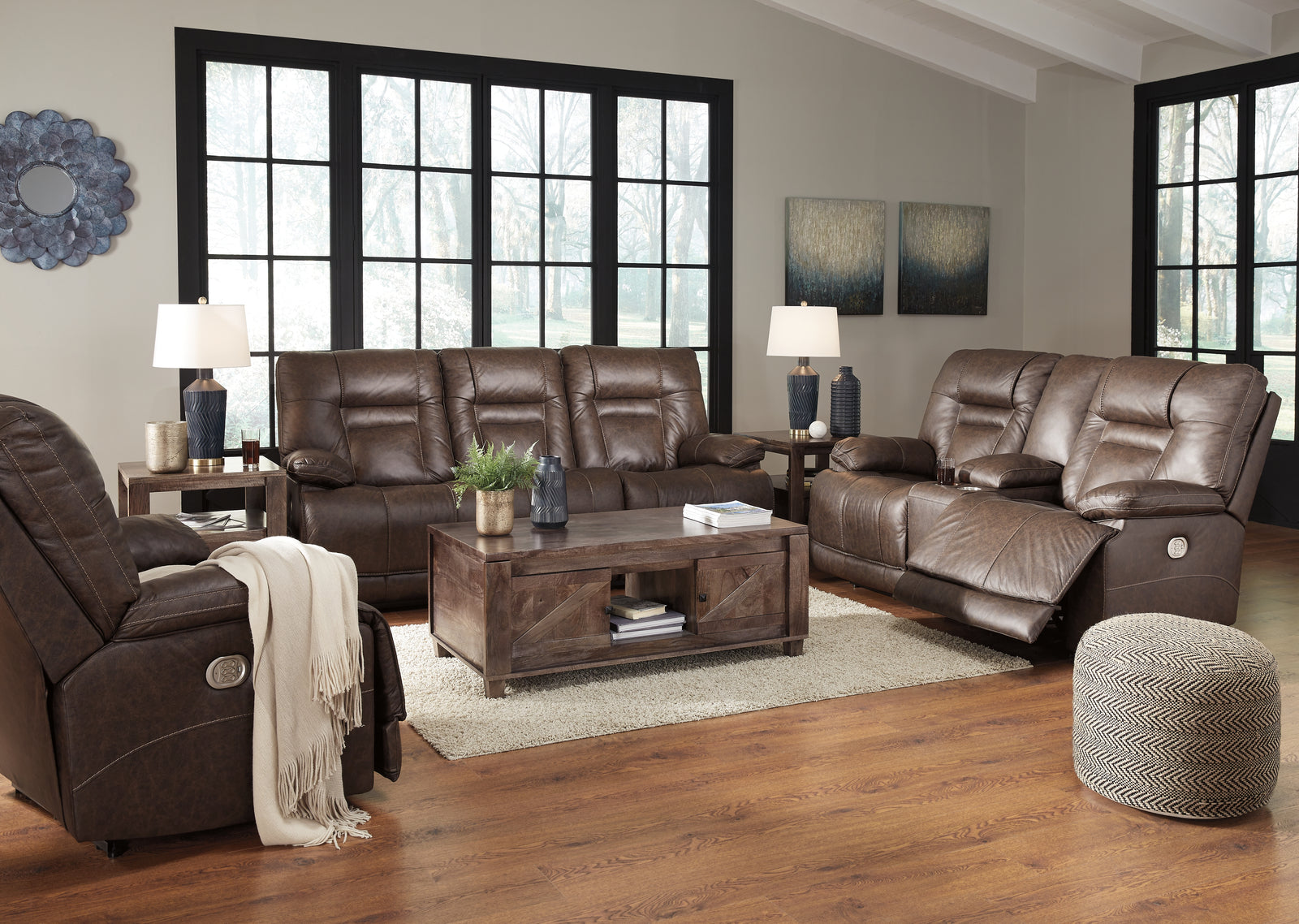 Wurstrow Umber Sofa Loveseat And Recliner