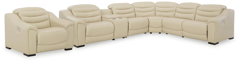 Center Cream Line 6-Piece Sectional With Recliner