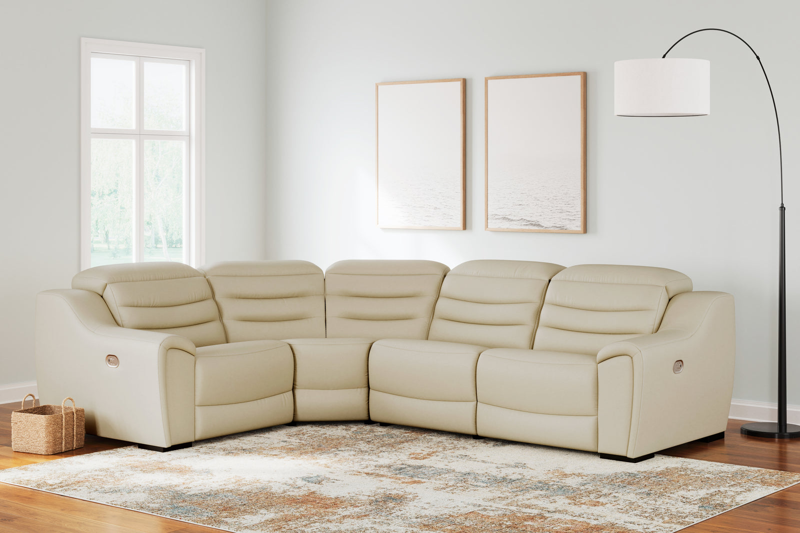 Center Line Cream 4-Piece Power Reclining Sectional