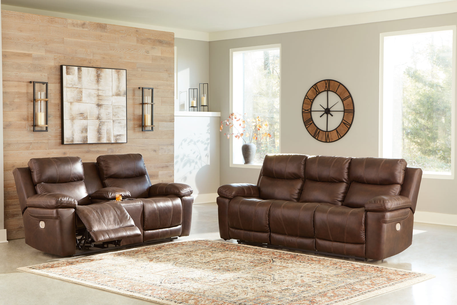 Edmar Chocolate Sofa And Loveseat