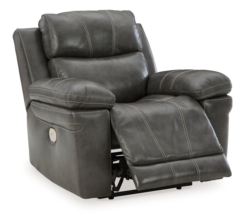 Edmar Charcoal Sofa Loveseat And Recliner