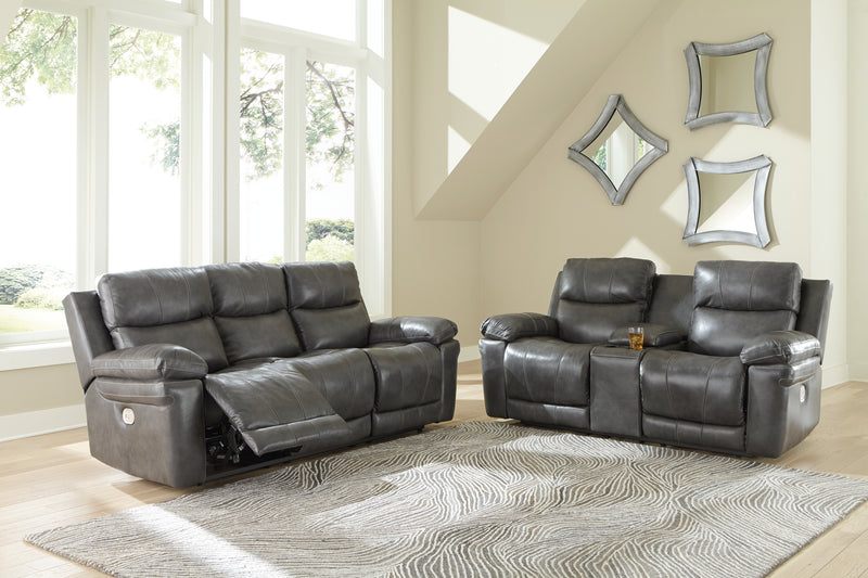 Edmar Charcoal Sofa And Loveseat