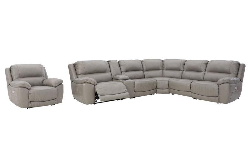 Dunleith Gray 6-Piece Sectional With Recliner