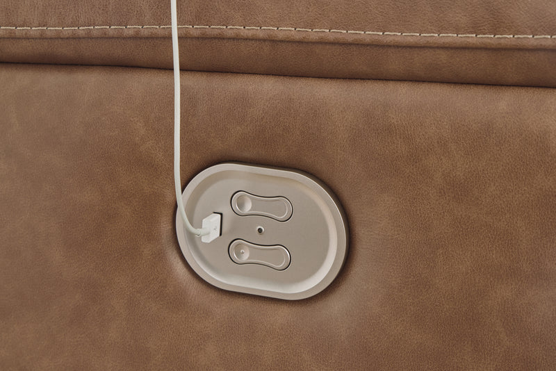 Trasimeno Caramel Leather Power Reclining Sofa