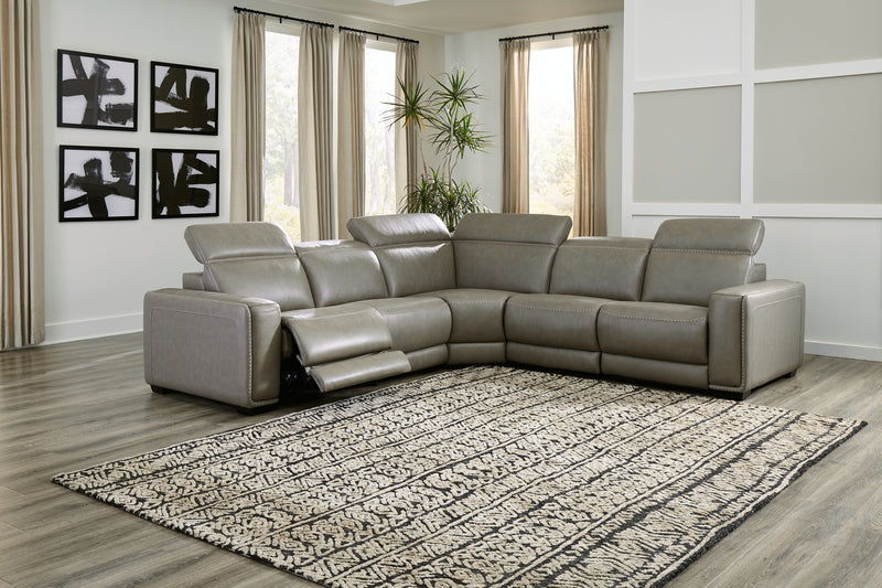 Correze Gray 5-Piece Power Reclining Sectional