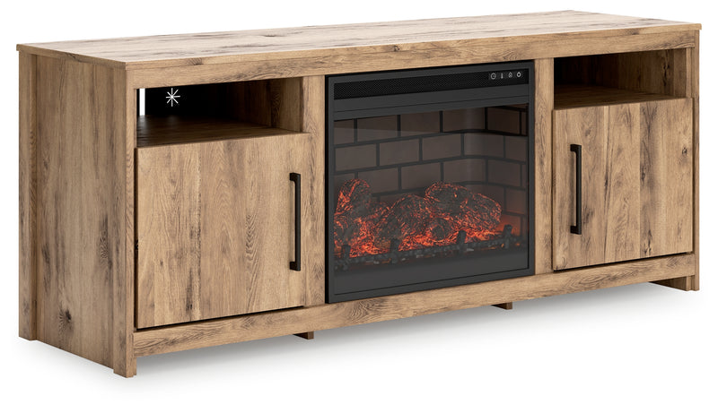 Hyanna Tan 63" Tv Stand With Electric Fireplace