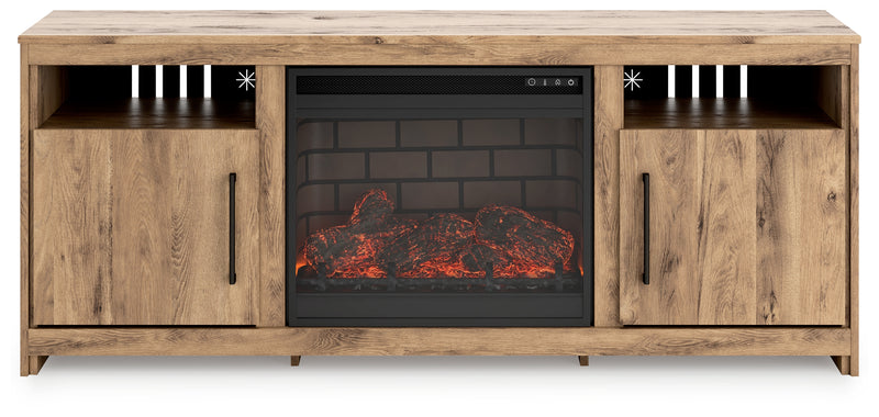 Hyanna Tan 63" Tv Stand With Electric Fireplace