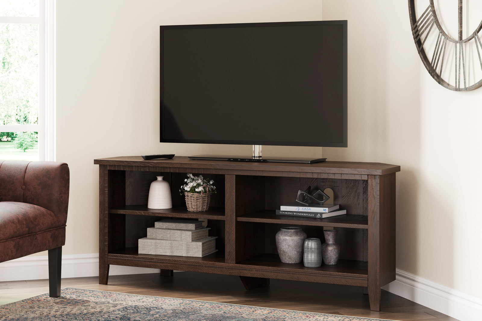 Camiburg Warm Brown Corner Tv Stand W283-56