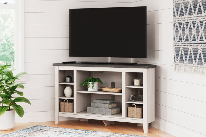 Dorrinson Two-Tone Corner Tv Stand