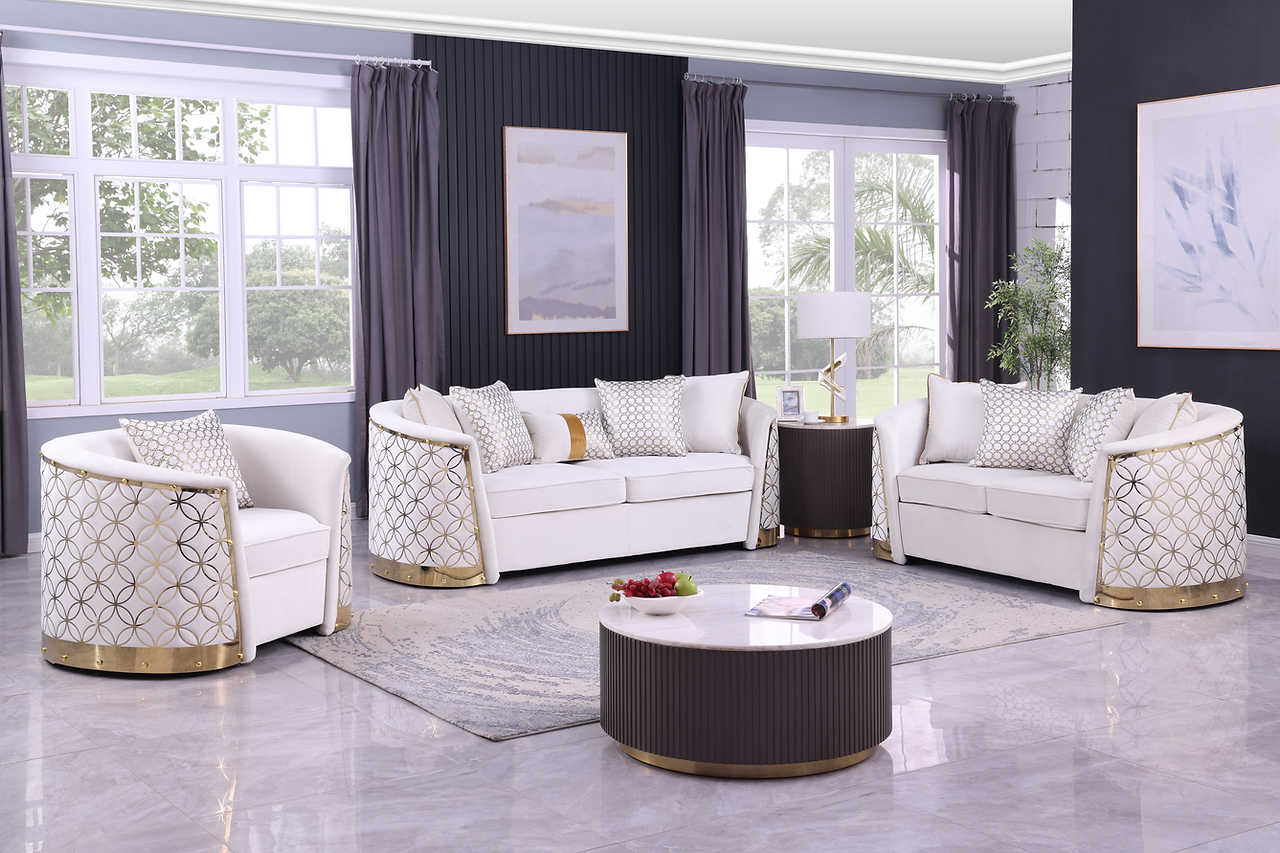 Athena Cream Living Room Set