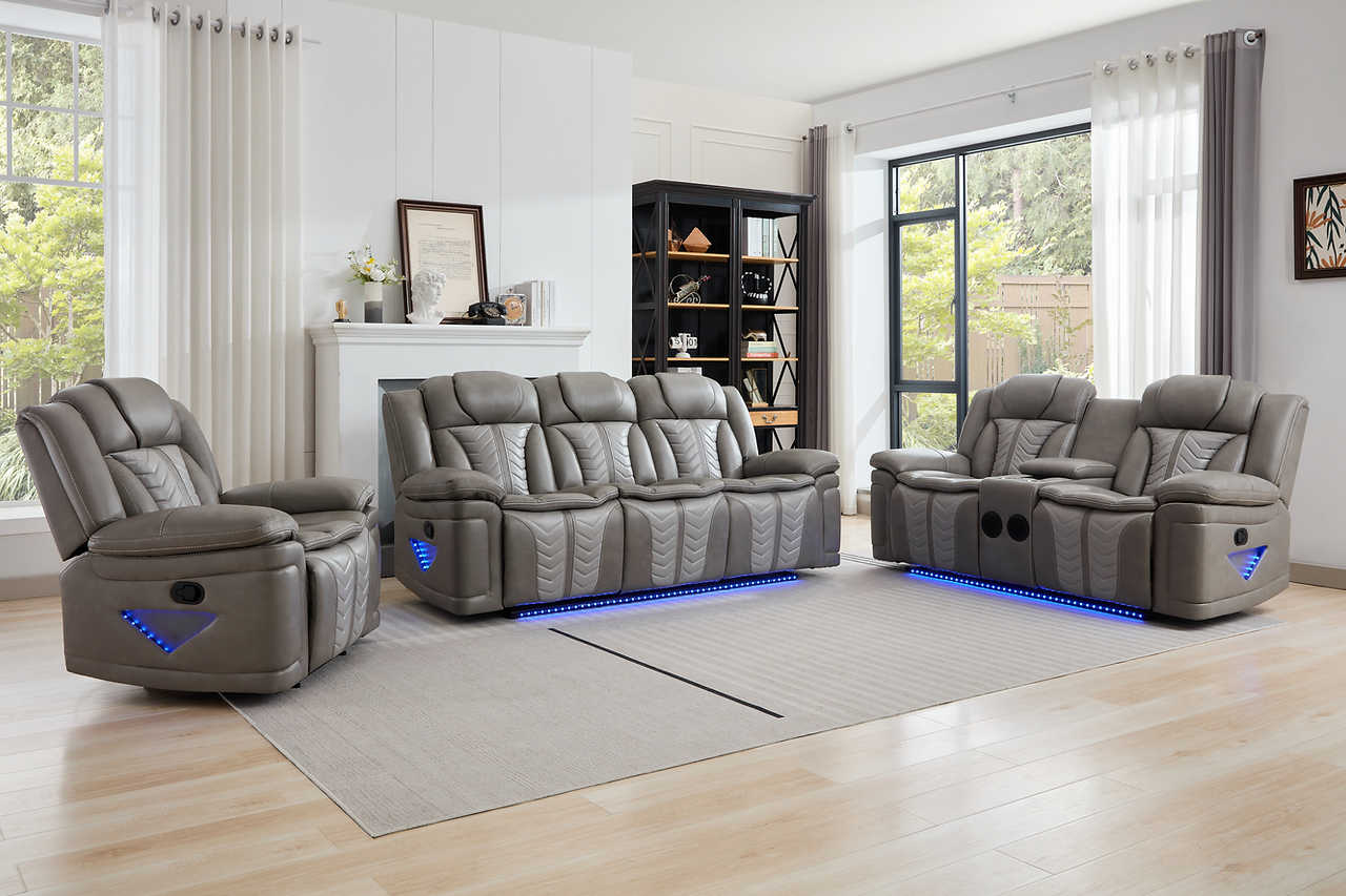 Innova Grey 3-Piece Reclining Set