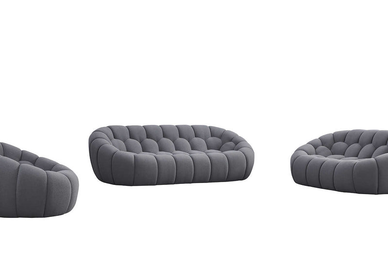 Bubbles Gray Boucle Living Room Set