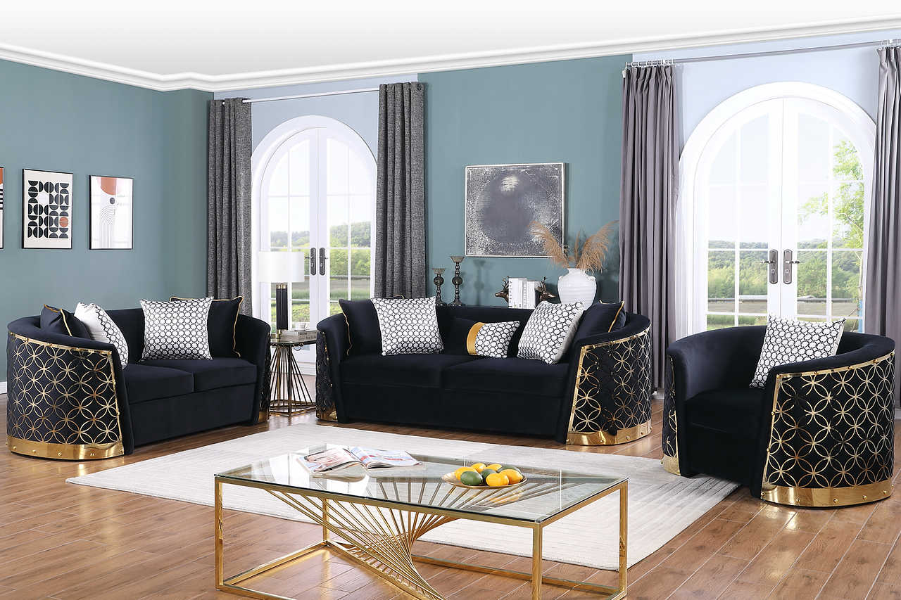 Athena Black Living Room Set