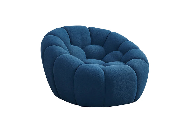 Bubbles Blue Boucle Living Room Set