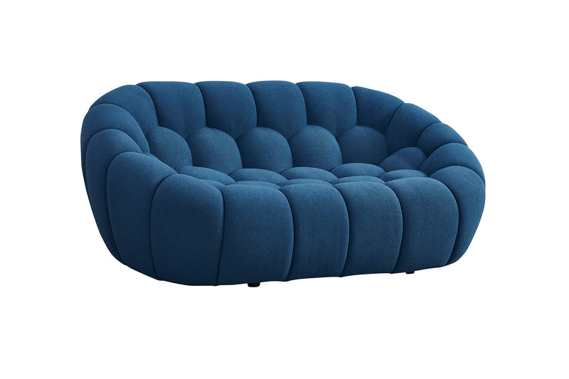 Bubbles Blue Boucle Living Room Set