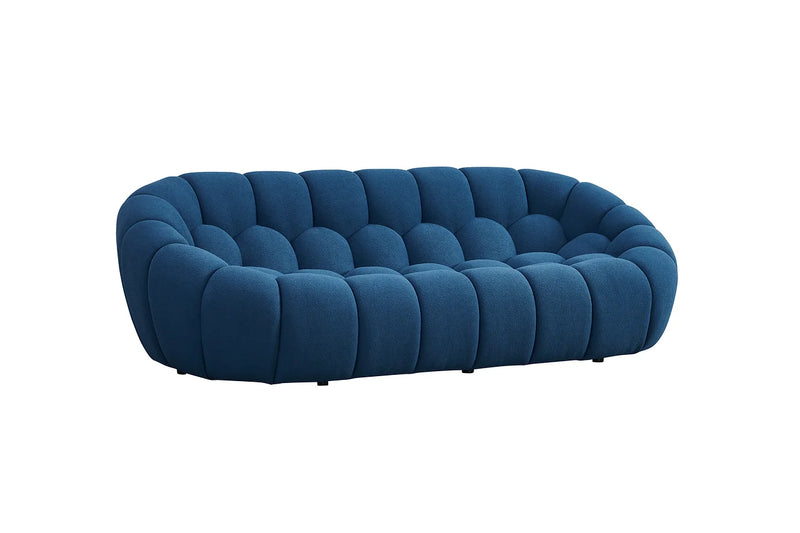 Bubbles Blue Boucle Living Room Set