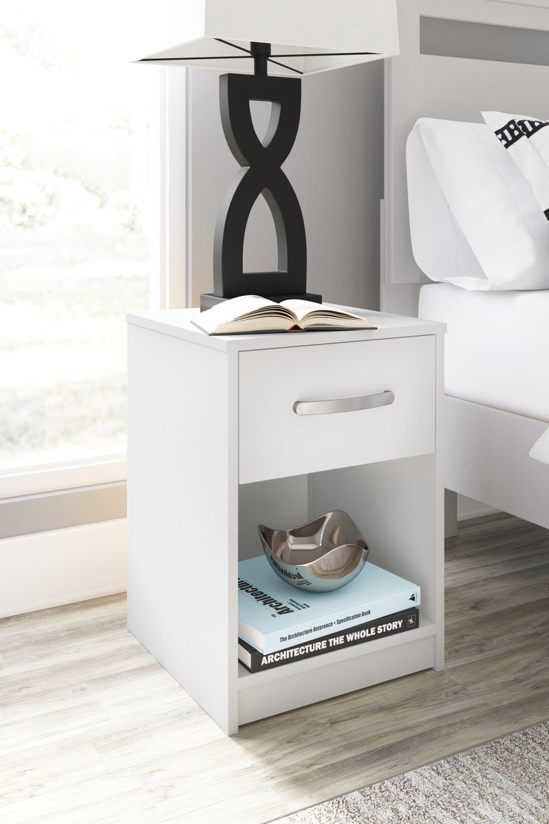 Flannia White Nightstand