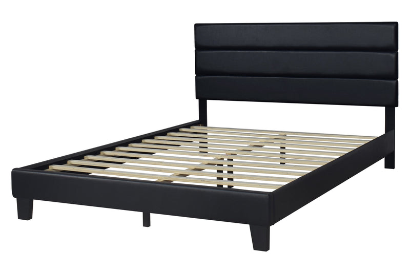 Black Modern Contemporary Solid Wood Velvet Upholstered Platform King Bed