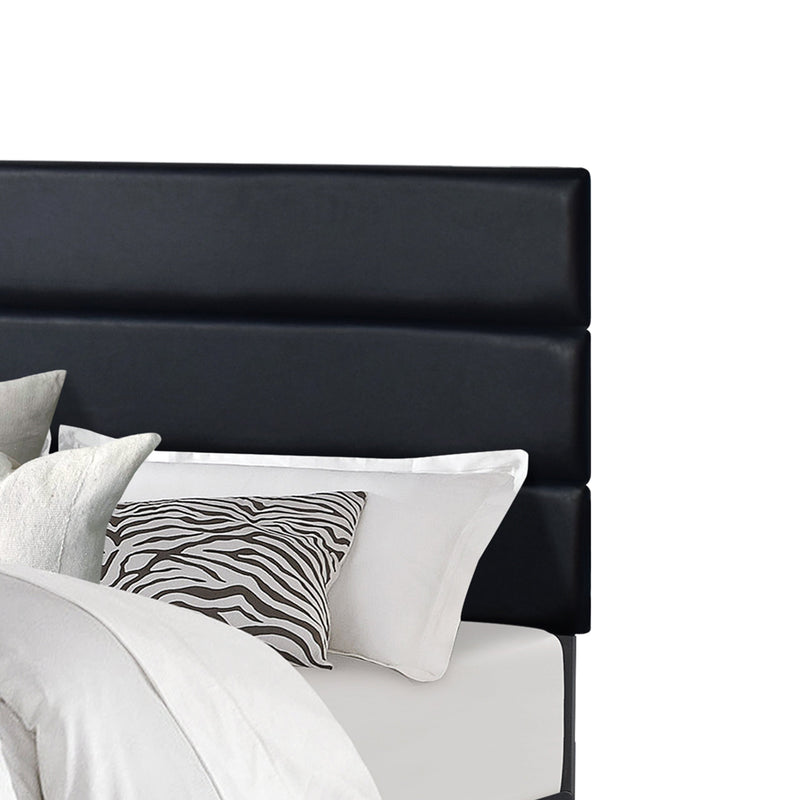 Black Modern Contemporary Solid Wood Velvet Upholstered Platform Queen Bed