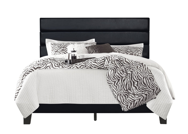 Black Modern Contemporary Solid Wood Velvet Upholstered Platform Queen Bed
