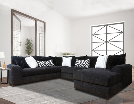 Venus Black Oversized Sectional