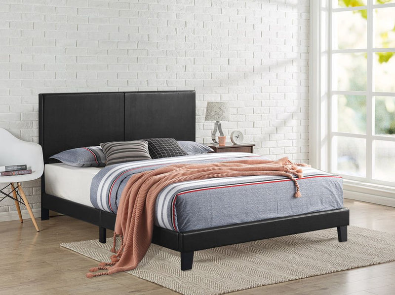 Black Modern Contemporary Polyester Upholstered Platform Full Bed
