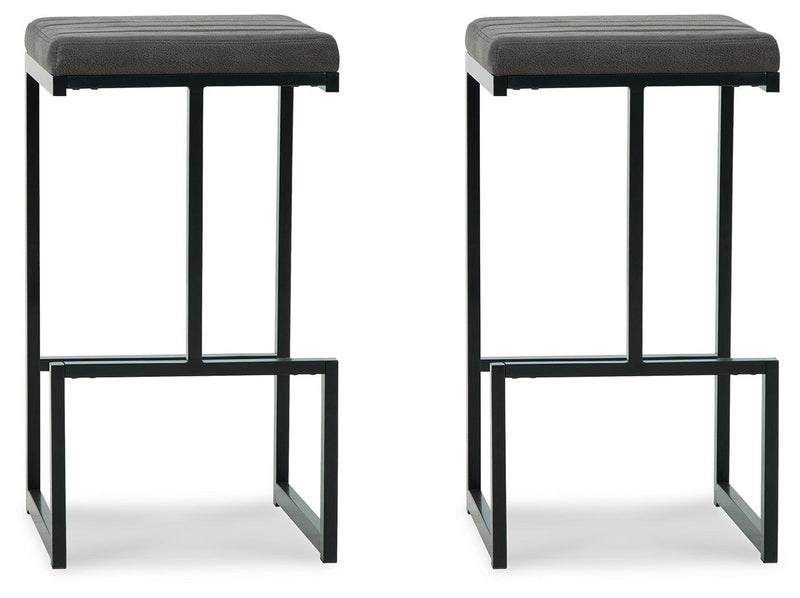 Strumford Gray Black Bar Height Stool