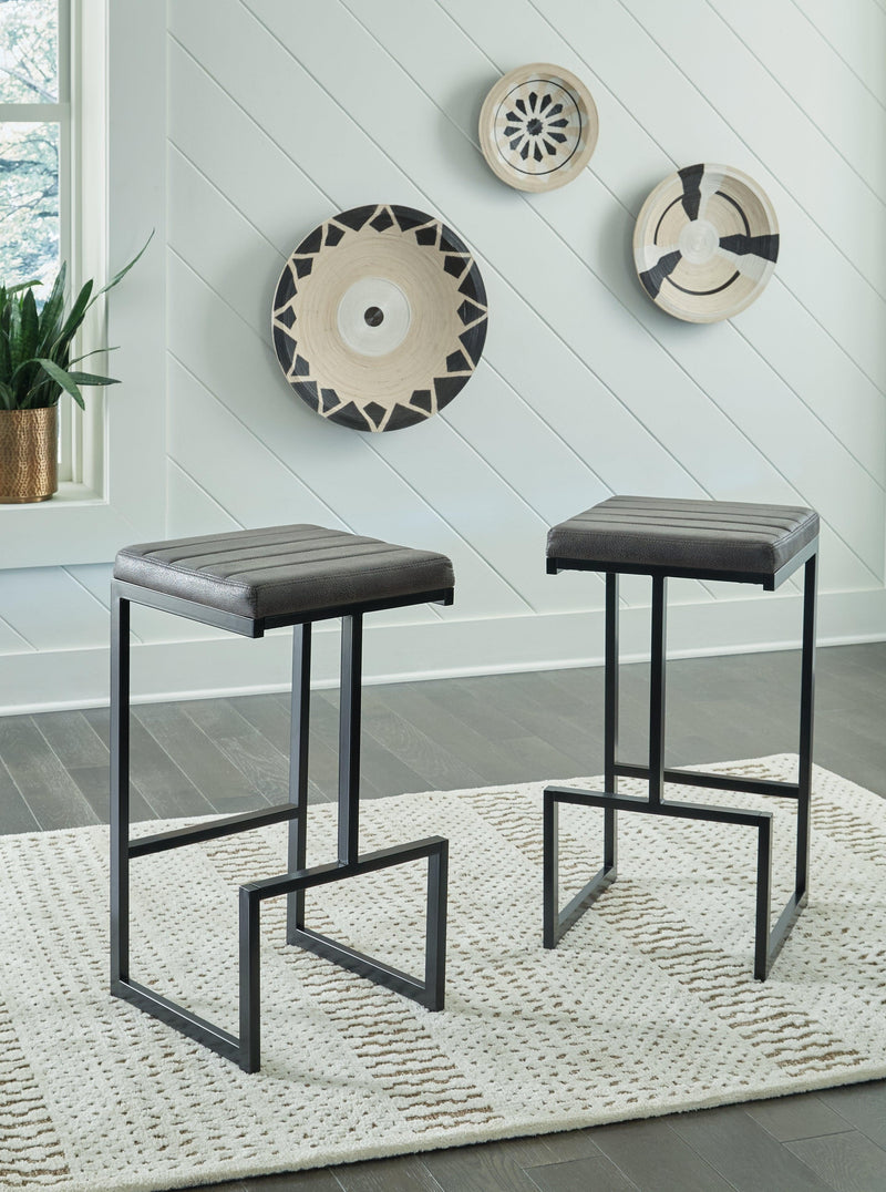 Strumford Gray Black Bar Height Stool