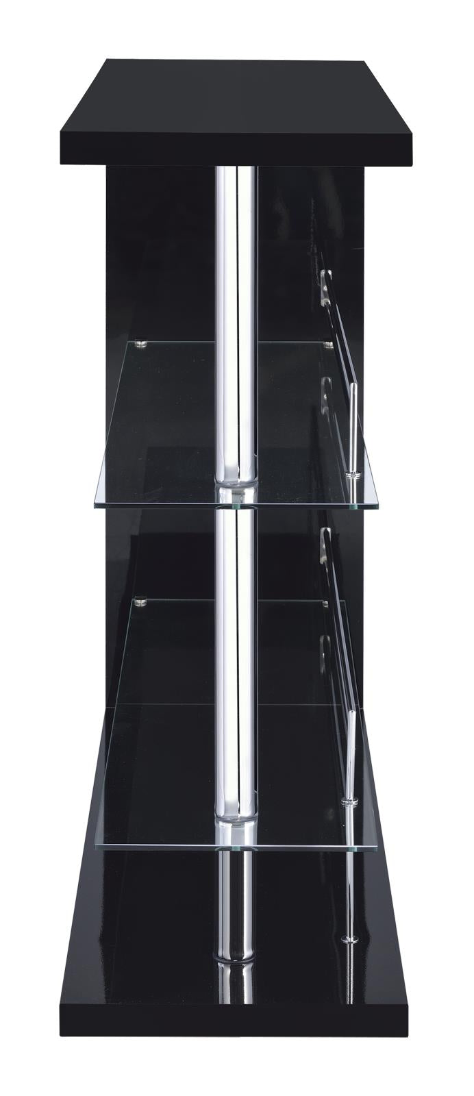 Prescott Rectangular 2 Shelf Bar Unit Glossy Black